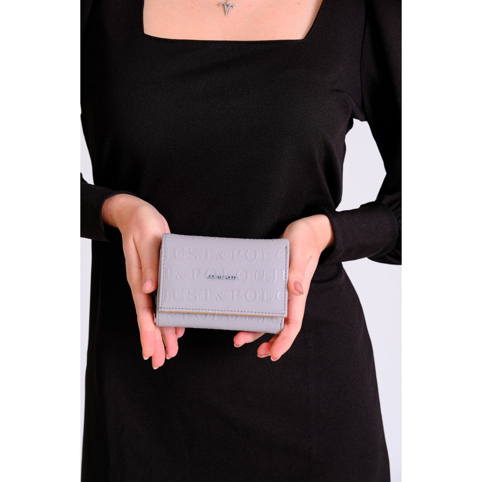 Just Polo Women's Vegan Wallet with 6 Card Slots + 1 ID Card, Embossed Print, Snap and Zipper Closure Fashion Wallet
