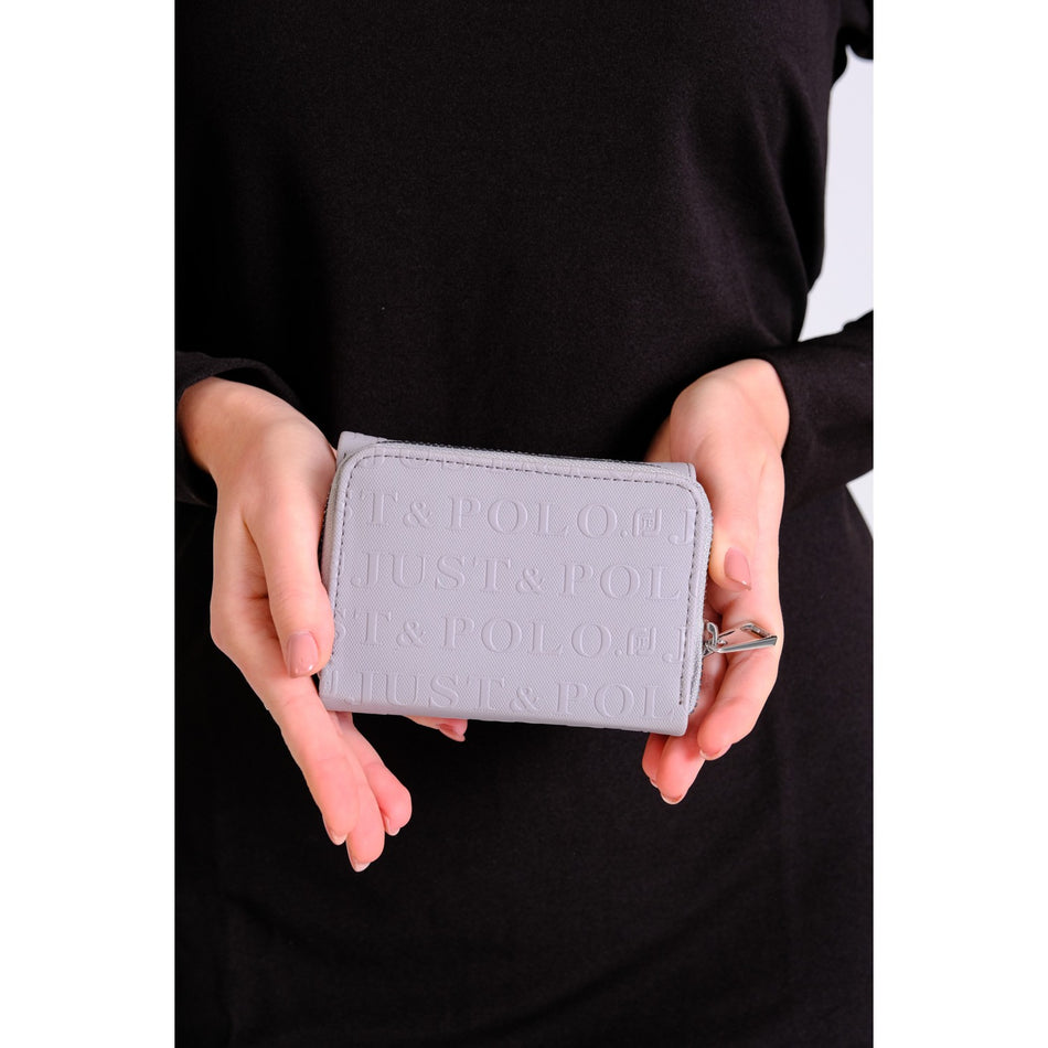 Just Polo Women's Vegan Wallet with 6 Card Slots + 1 ID Card, Embossed Print, Snap and Zipper Closure Fashion Wallet
