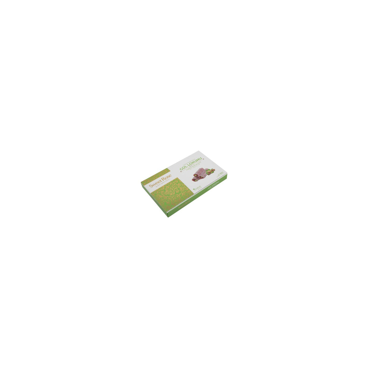 Sweet Rose Pistachio Rolled Rose Turkish Delight 250 gr - MALLTURK