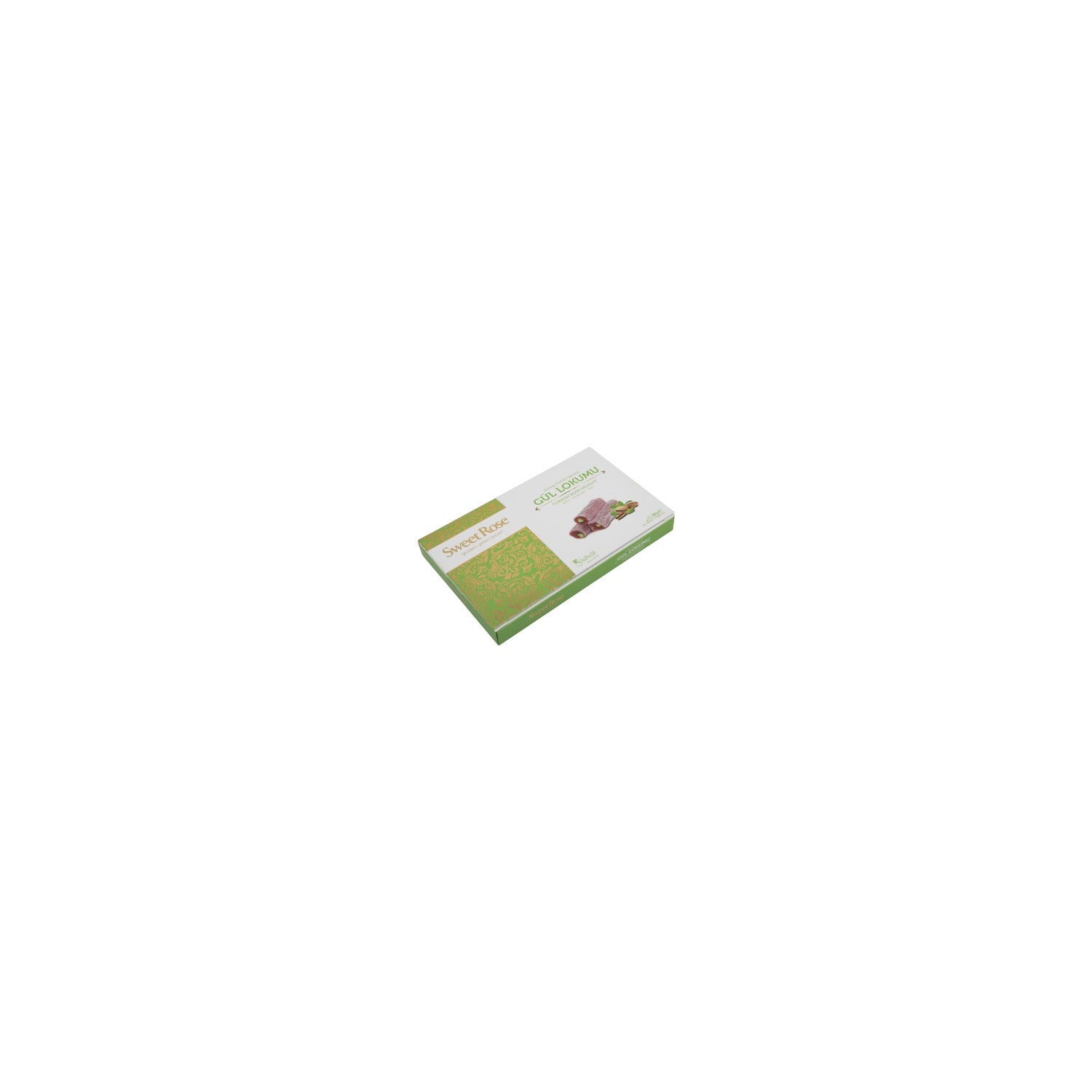 Sweet Rose Pistachio Rolled Rose Turkish Delight 250 gr - MALLTURK