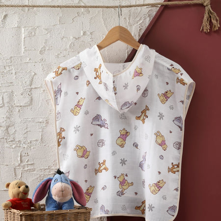 Crown Licensed Disney Winnie the Poncho Cotton 60x120 cm Muslin Poncho - MALLTURK
