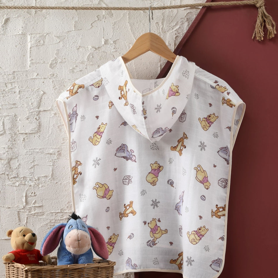 Crown Licensed Disney Winnie the Poncho Cotton 60x120 cm Muslin Poncho