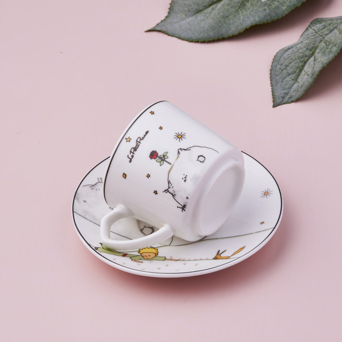 Karaca The Little Prince 4-Piece Turkish Coffee Cup and Saucer Set for 2 - MALLTURK