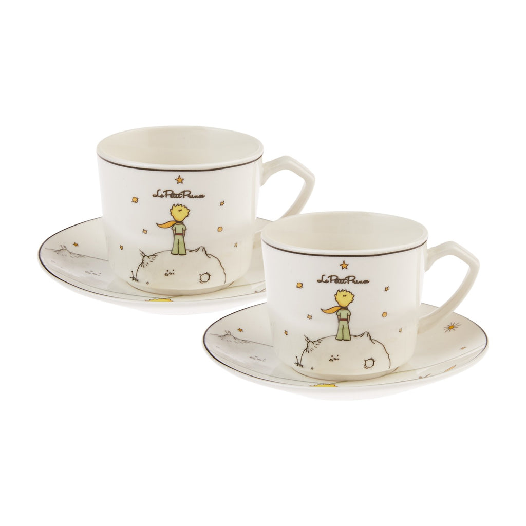 Karaca The Little Prince 4-Piece Turkish Coffee Cup and Saucer Set for 2