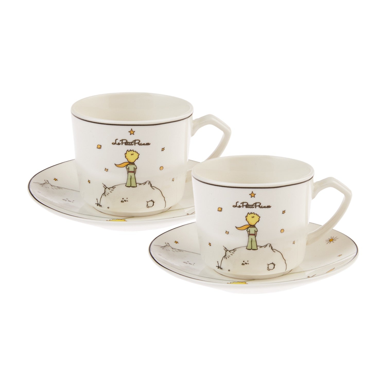 Karaca The Little Prince 4-Piece Turkish Coffee Cup and Saucer Set for 2 - MALLTURK