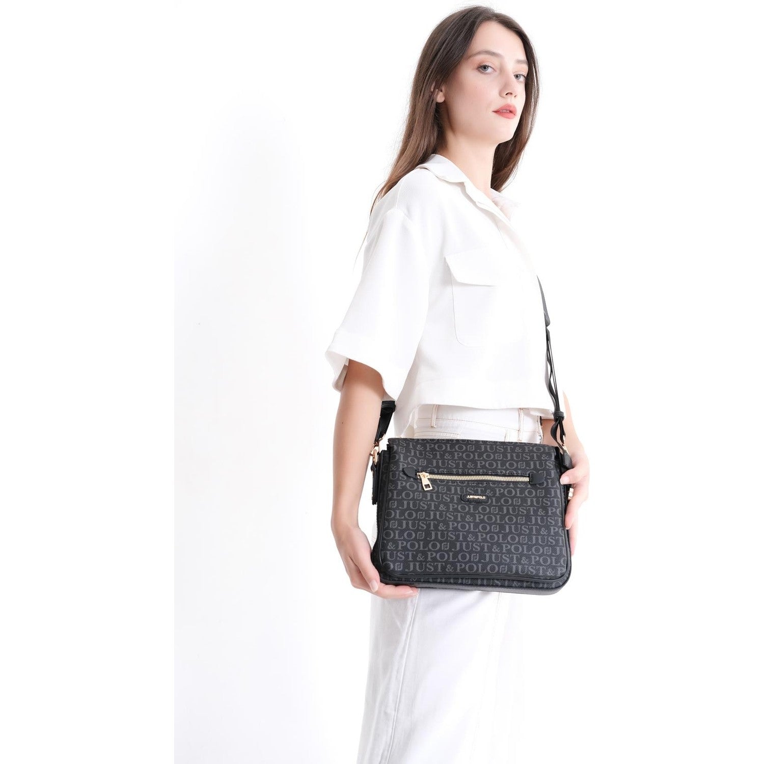 Just Polo Women's Crossbody and Shoulder Bag Black - MALLTURK