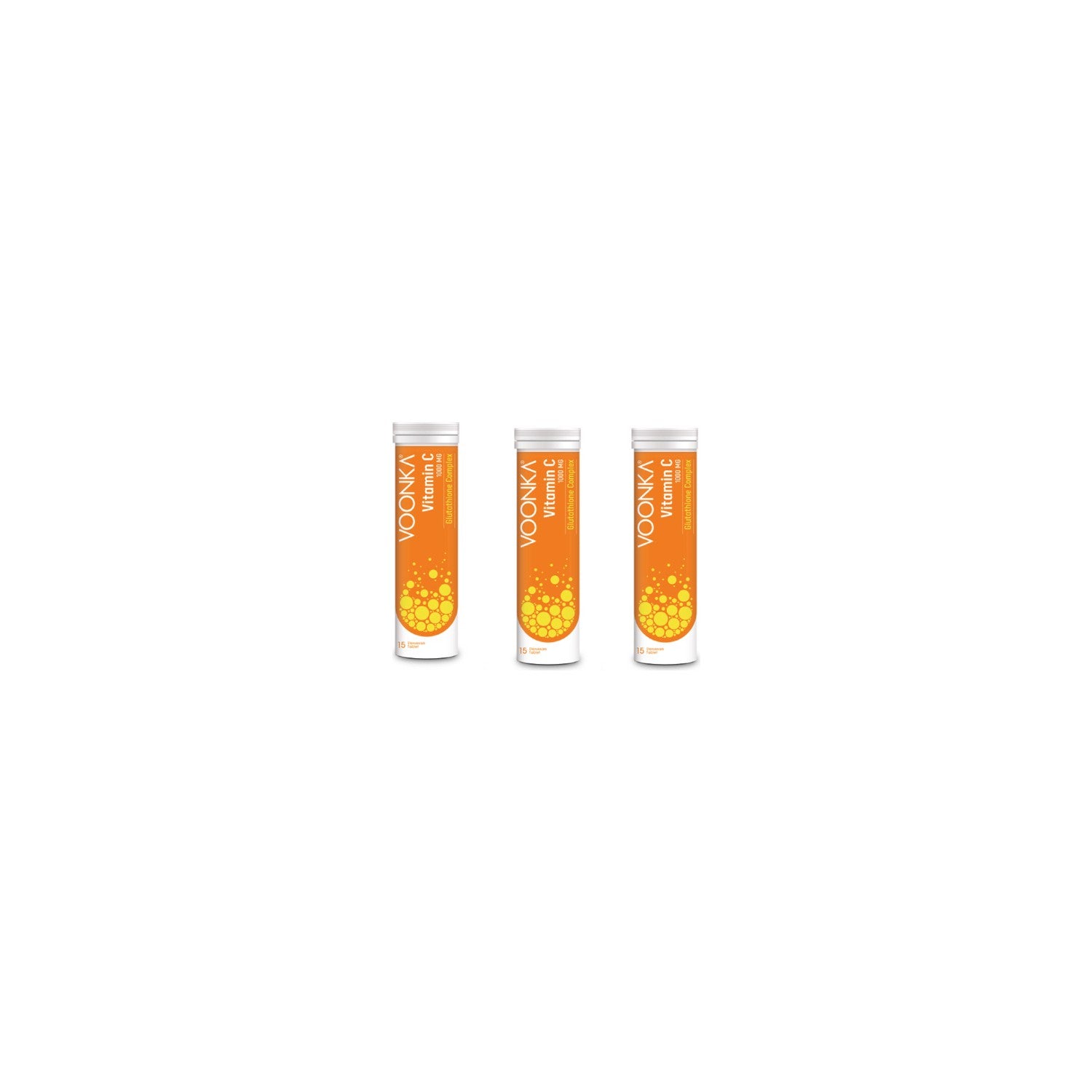 Voonka Vitamin C 1000 mg 15 Effervescent Tablets X3 Pack - MALLTURK