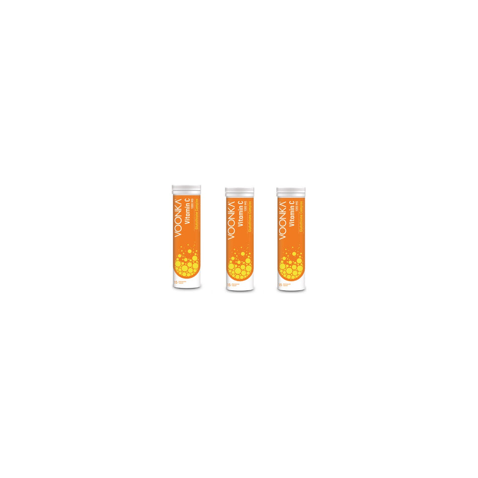 Voonka Vitamin C 1000 mg 15 Effervescent Tablets X3 Pack - MALLTURK