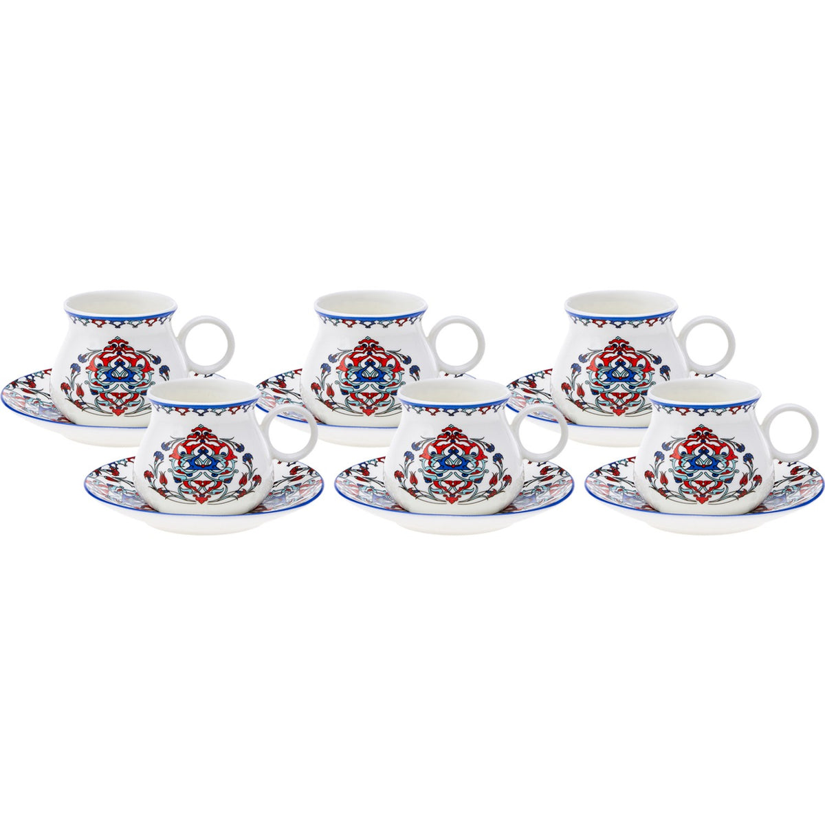 Karaca Hattat Turkish Coffee Cup Set for 6, 90 ml - MALLTURK