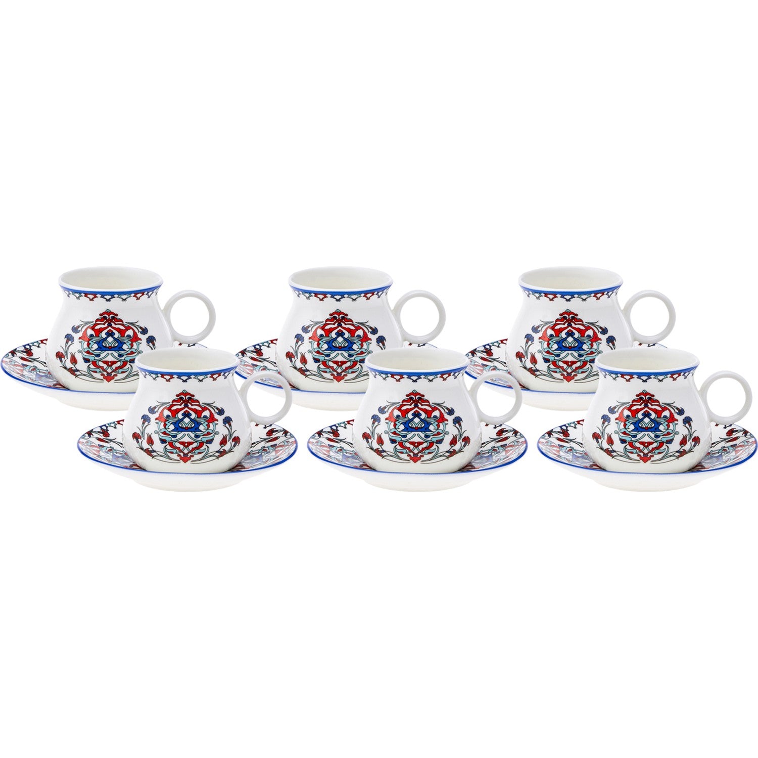 Karaca Hattat Turkish Coffee Cup Set for 6, 90 ml - MALLTURK
