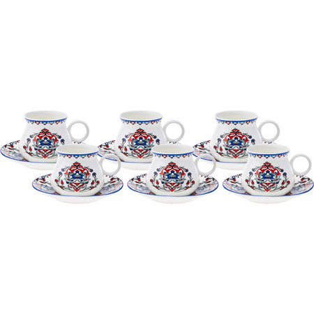 Karaca Hattat Turkish Coffee Cup Set for 6, 90 ml - MALLTURK