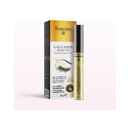 Rosense Eyebrow and Eyelash Care Oil 100% Natural 5 ml Strengthening with Rose and Almond Oils - MALLTURK