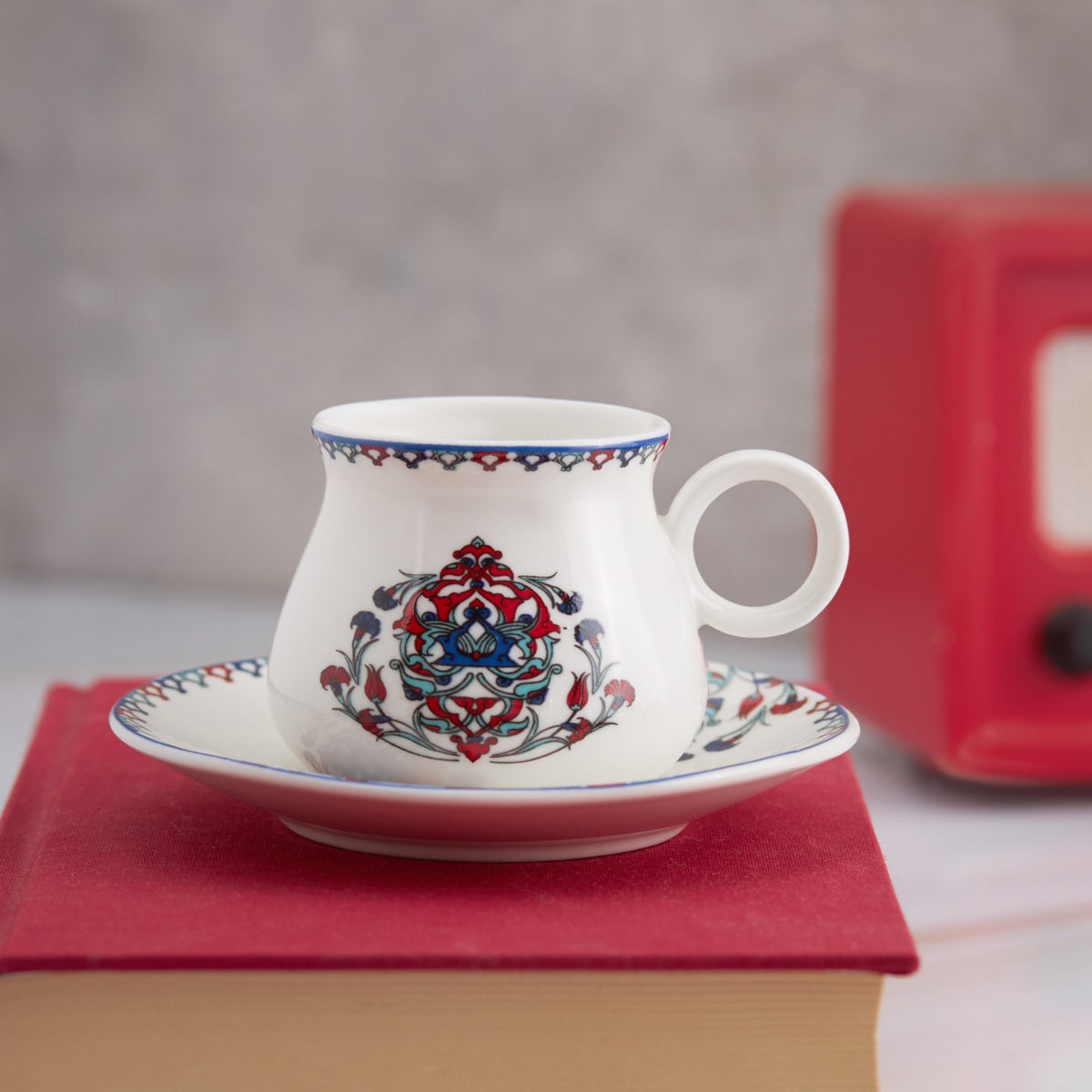 Karaca Hattat Turkish Coffee Cup Set for 6, 90 ml - MALLTURK