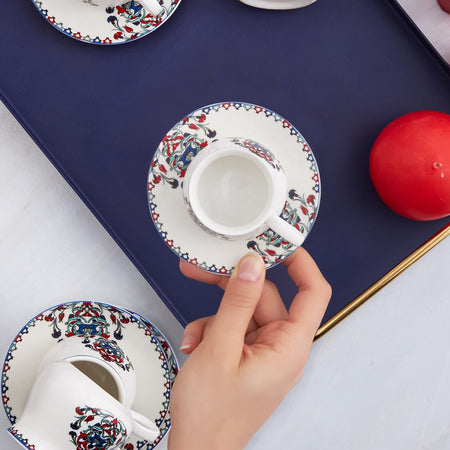 Karaca Hattat Turkish Coffee Cup Set for 6, 90 ml - MALLTURK