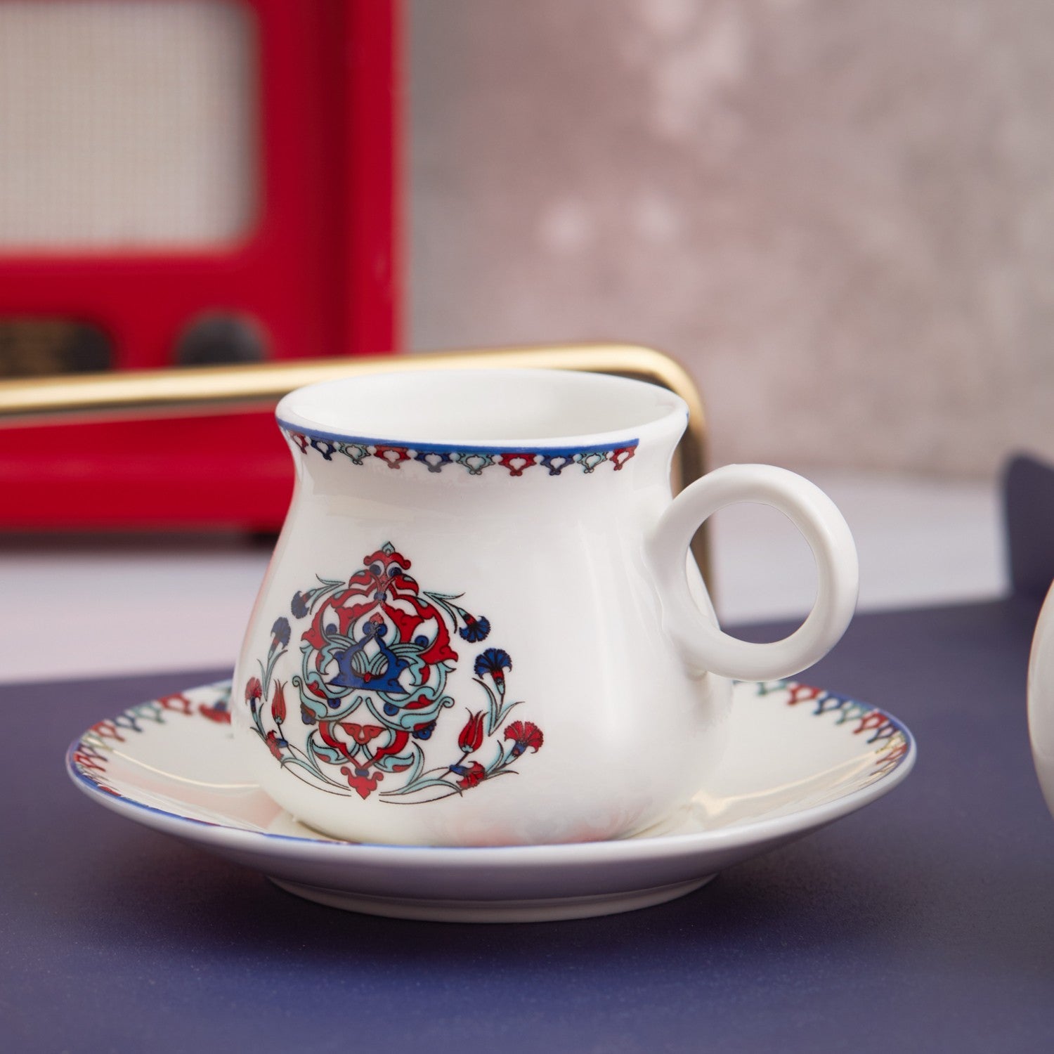 Karaca Hattat Turkish Coffee Cup Set for 6, 90 ml - MALLTURK