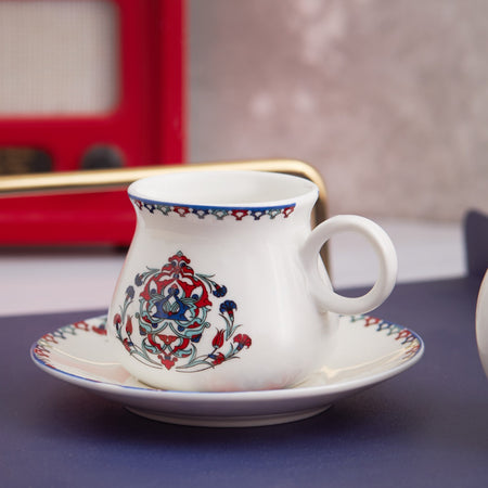Karaca Hattat Turkish Coffee Cup Set for 6, 90 ml - MALLTURK