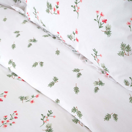 Karaca Home Silvie %100 Cotton Double Duvet Cover Set Ruffled Red - MALLTURK