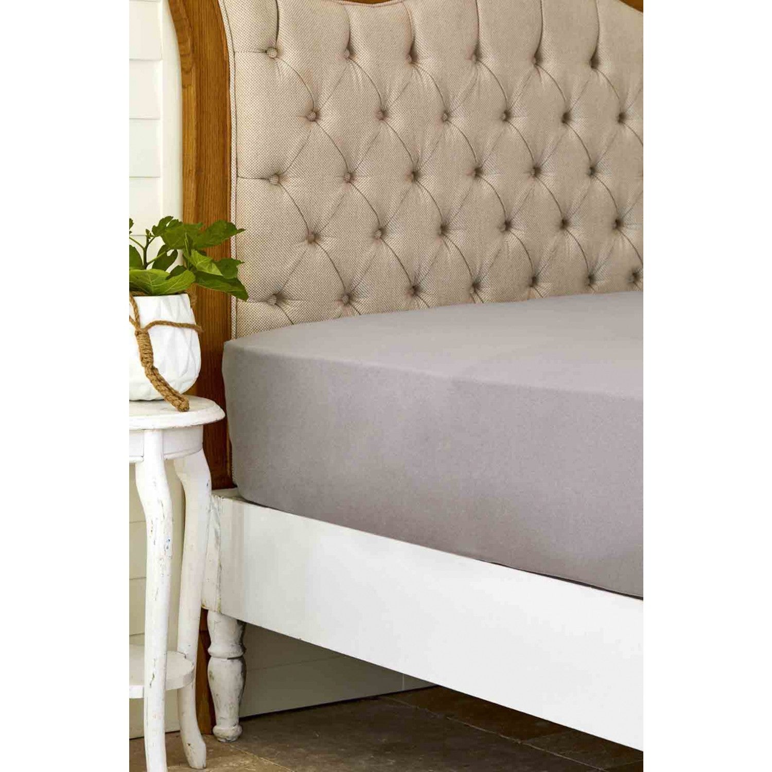 Karaca Home 100% Cotton , Dark Grey Flat Sheet Double Size - MALLTURK