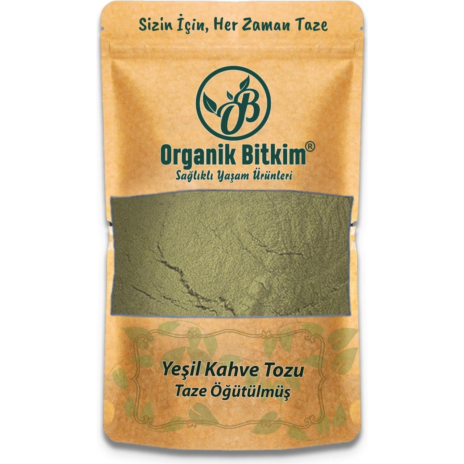 Organic Plant Green Coffee Powder 150 gr Natural Fresh - MALLTURK