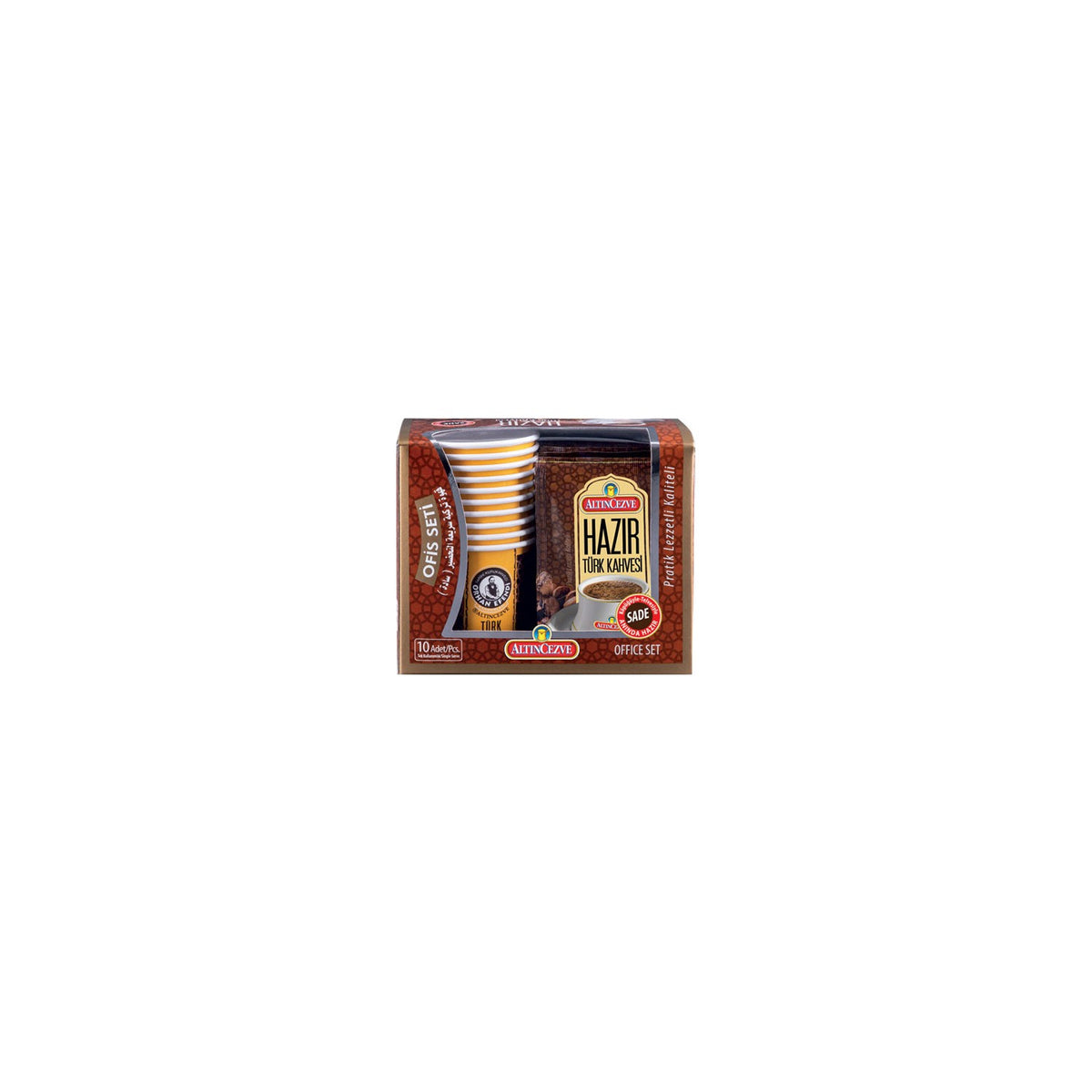 Altincezve Instant Turkish Coffee Office Set 10 Cups Plain in Cups - MALLTURK