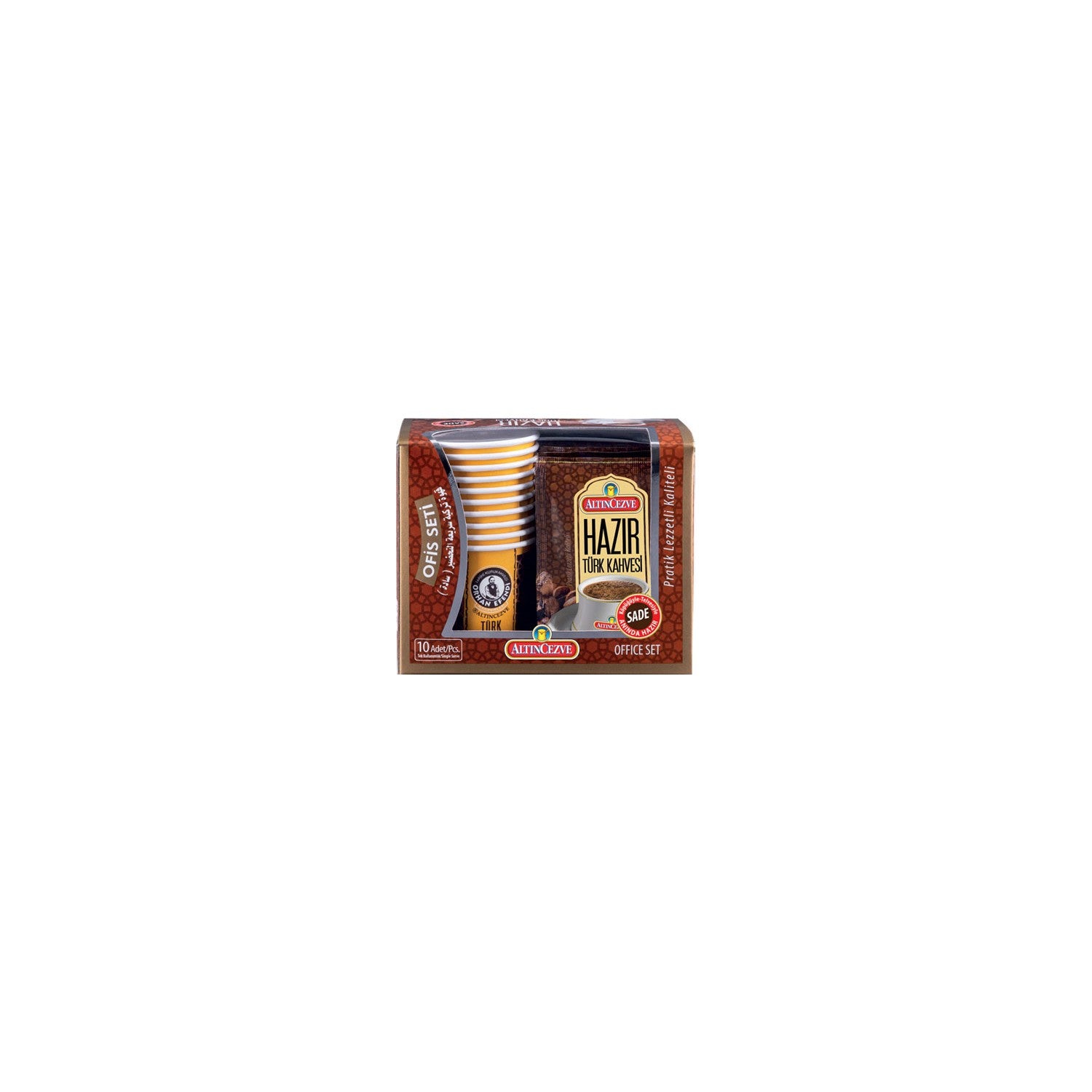 Altincezve Instant Turkish Coffee Office Set 10 Cups Plain in Cups - MALLTURK