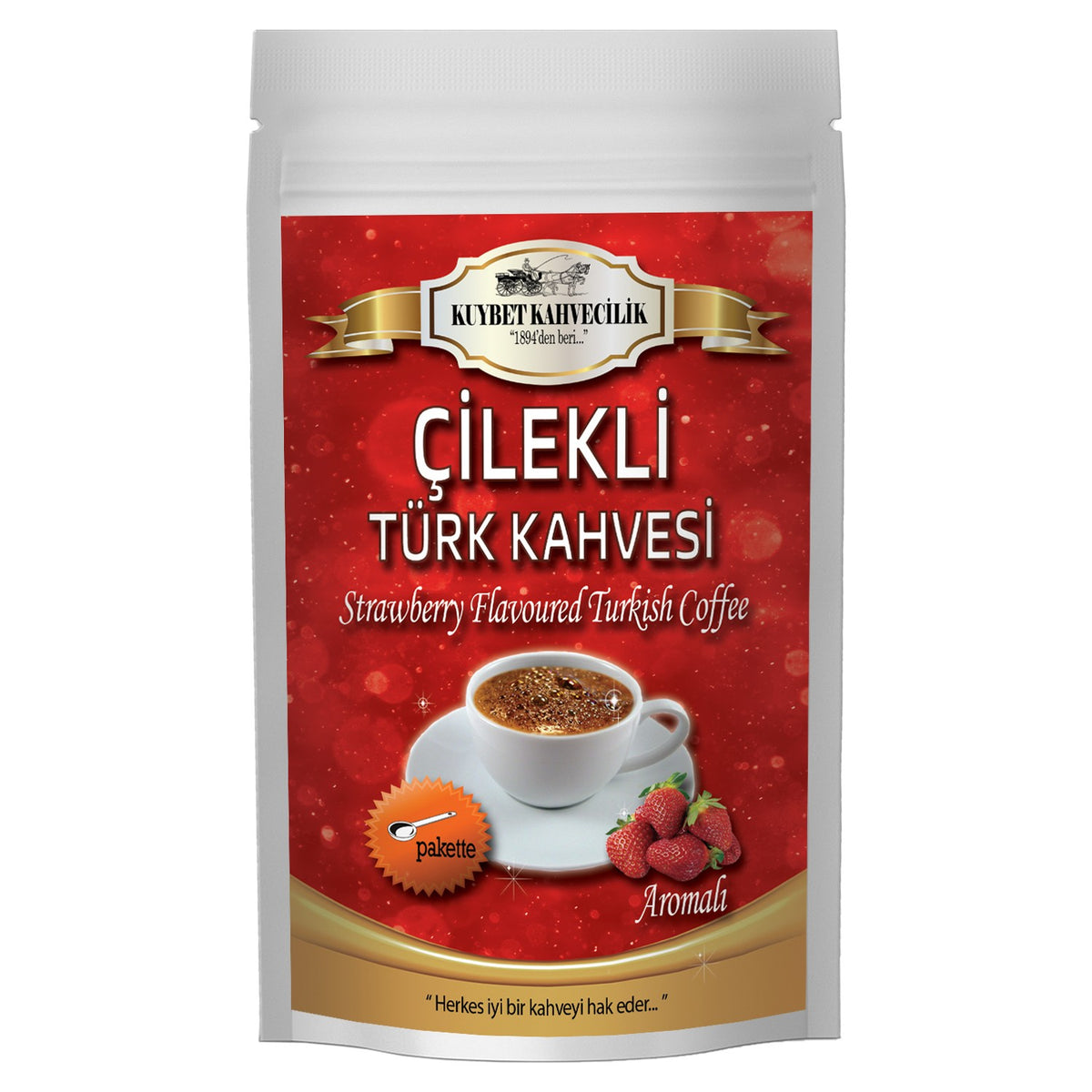 Kuybet Coffee - Strawberry Flavored Turkish Coffee 200 gr - MALLTURK
