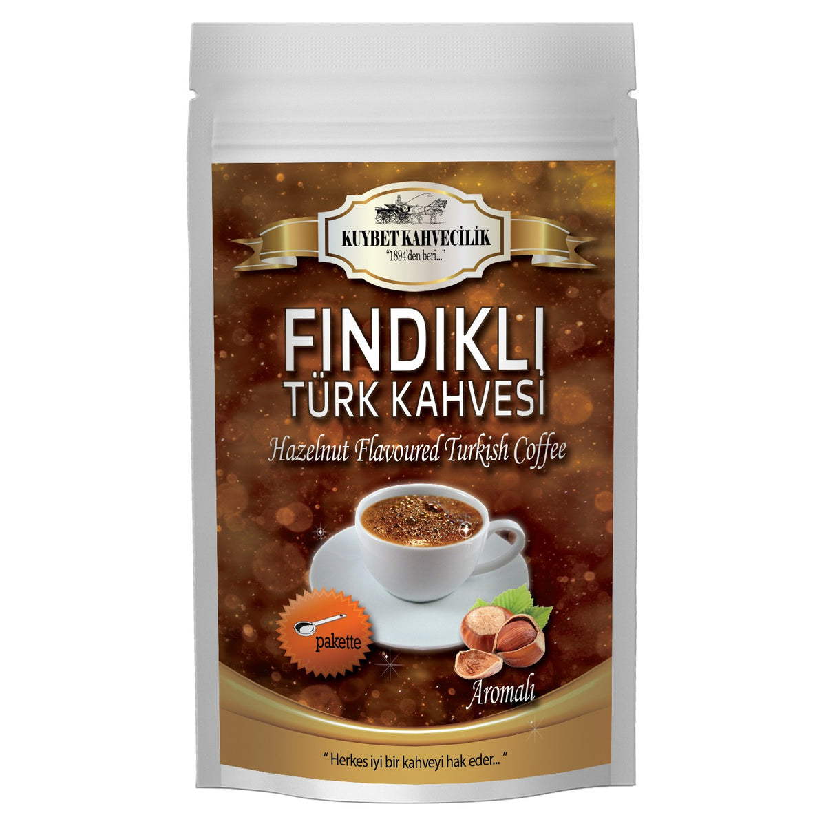 Kuybet Coffee Shop Hazelnut Flavored Turkish Coffee 200 gr - MALLTURK
