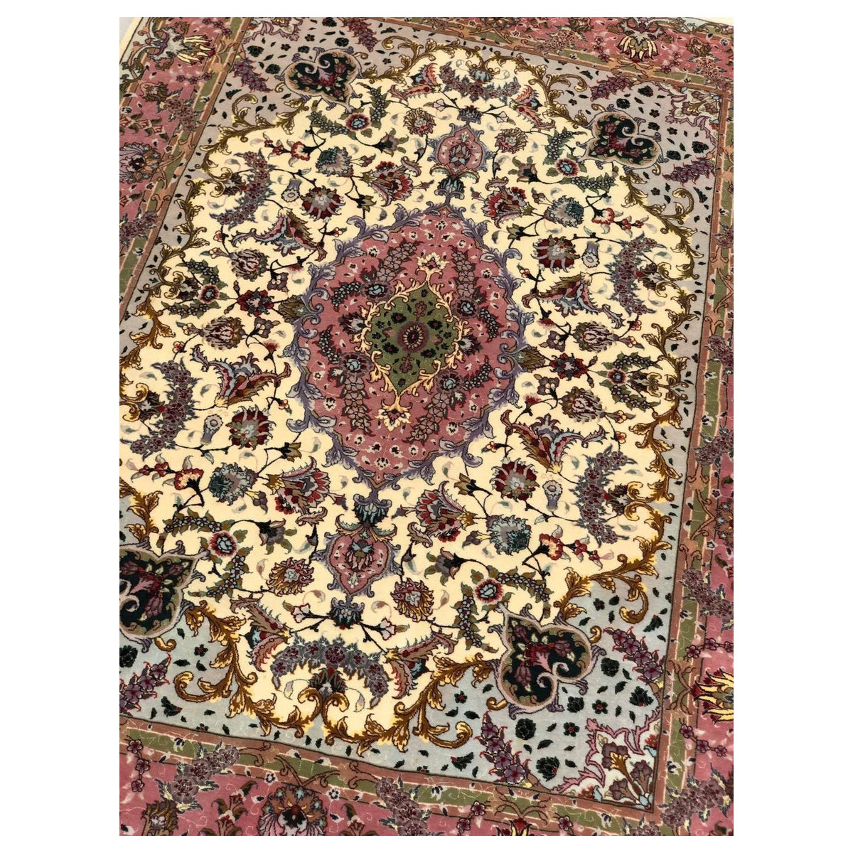 Hasyilmaz Hand-Woven Silk Wool Iranian Tabriz Rug - MALLTURK