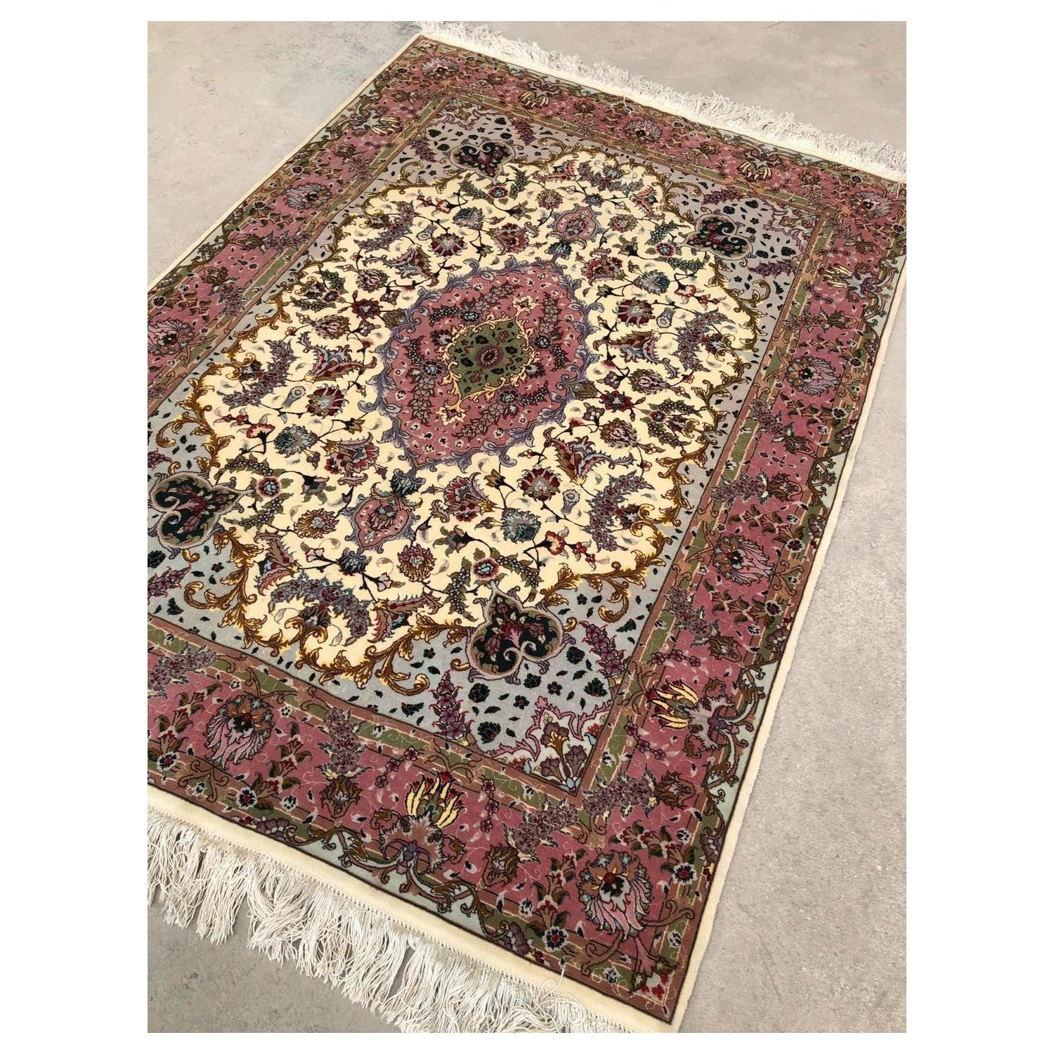 Hasyilmaz Hand-Woven Silk Wool Iranian Tabriz Rug - MALLTURK
