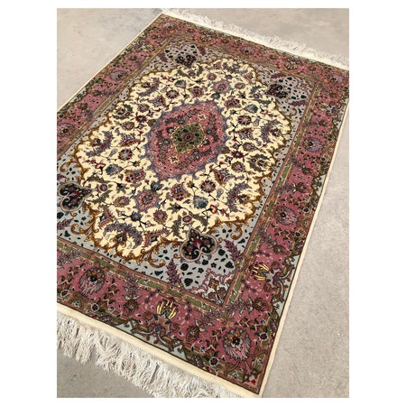Hasyilmaz Hand-Woven Silk Wool Iranian Tabriz Rug - MALLTURK