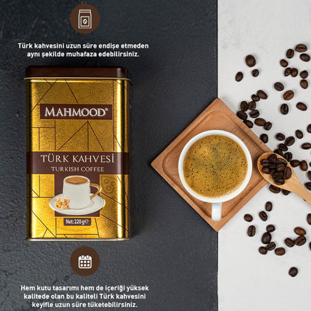 Mahmood Coffee Turkish Coffee Medium Roast Tin 220 gr - MALLTURK