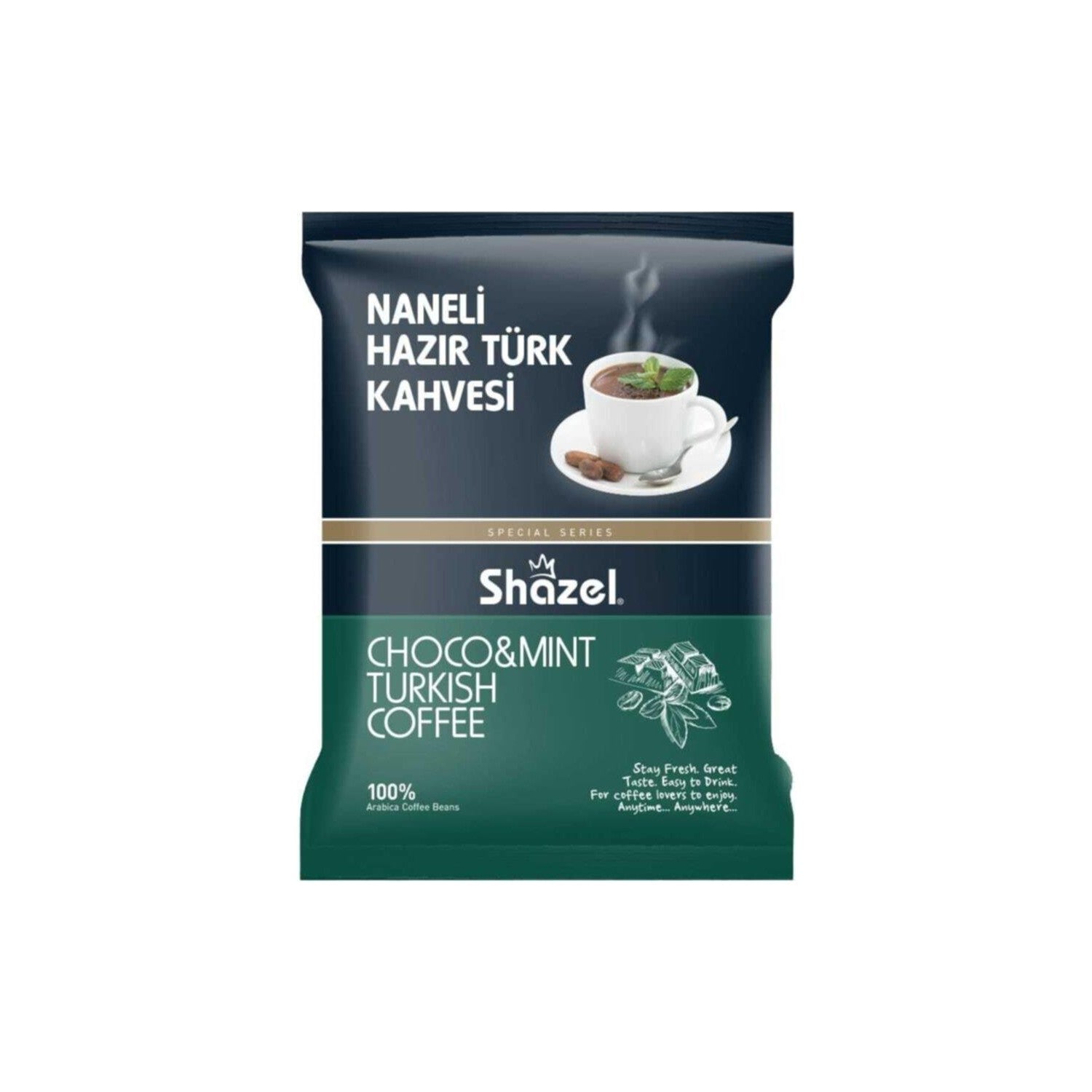 Shazel Mint Flavored instant Turkish Coffee 100 gr 12 Packs - MALLTURK