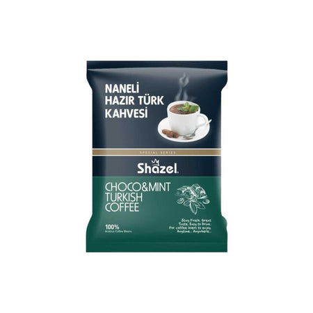 Shazel Mint Flavored instant Turkish Coffee 100 gr 12 Packs - MALLTURK