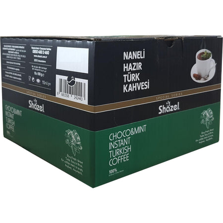 Shazel Mint Flavored instant Turkish Coffee 100 gr 16 Packs - MALLTURK