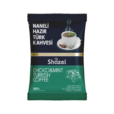 Shazel Mint Flavored instant Turkish Coffee 100 gr 16 Packs - MALLTURK