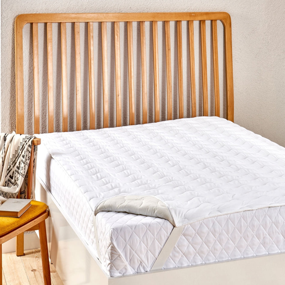 Tac dreamer Cotton Double Mattress Pad White - MALLTURK