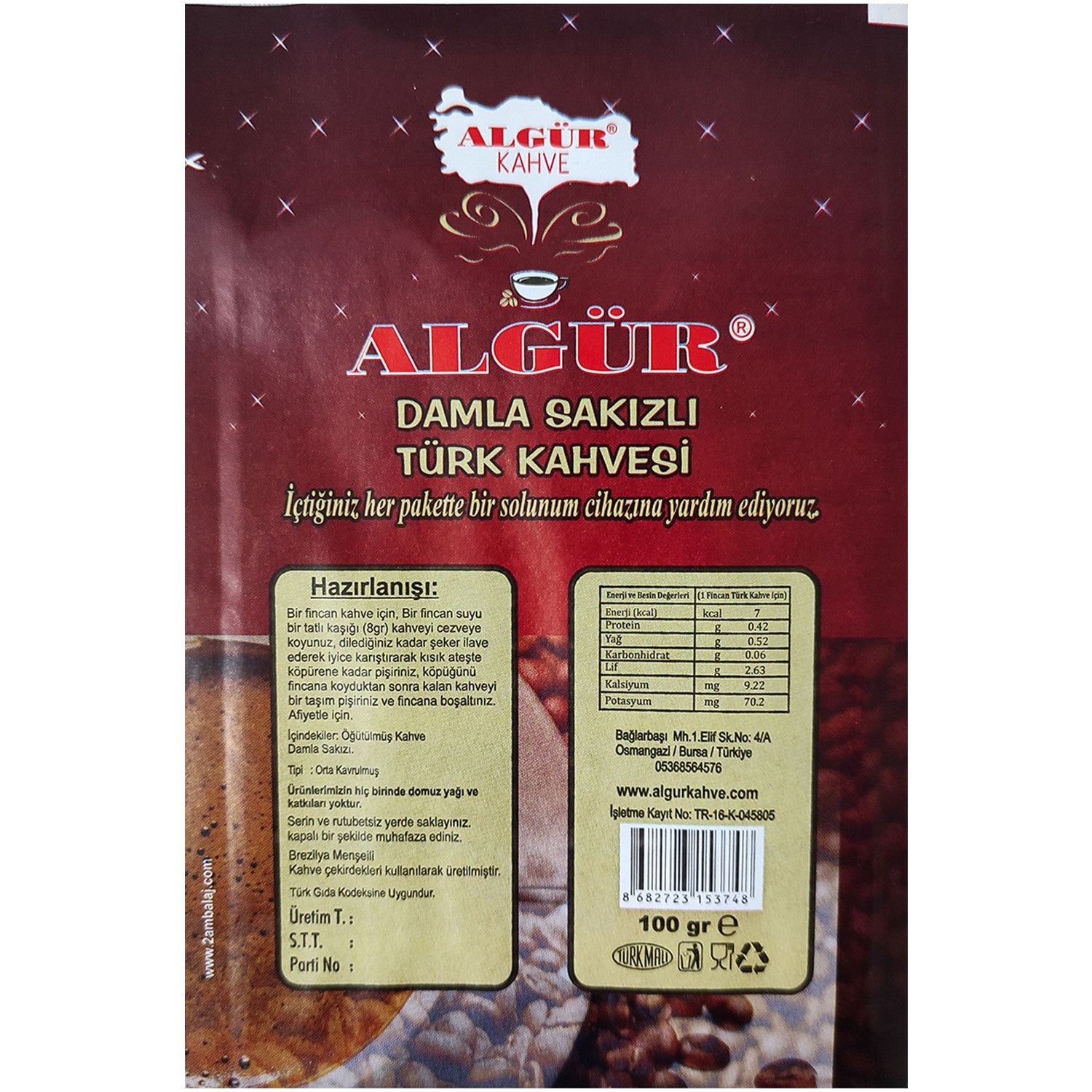 Algur Mastic Turkish Coffee 100 g - MALLTURK