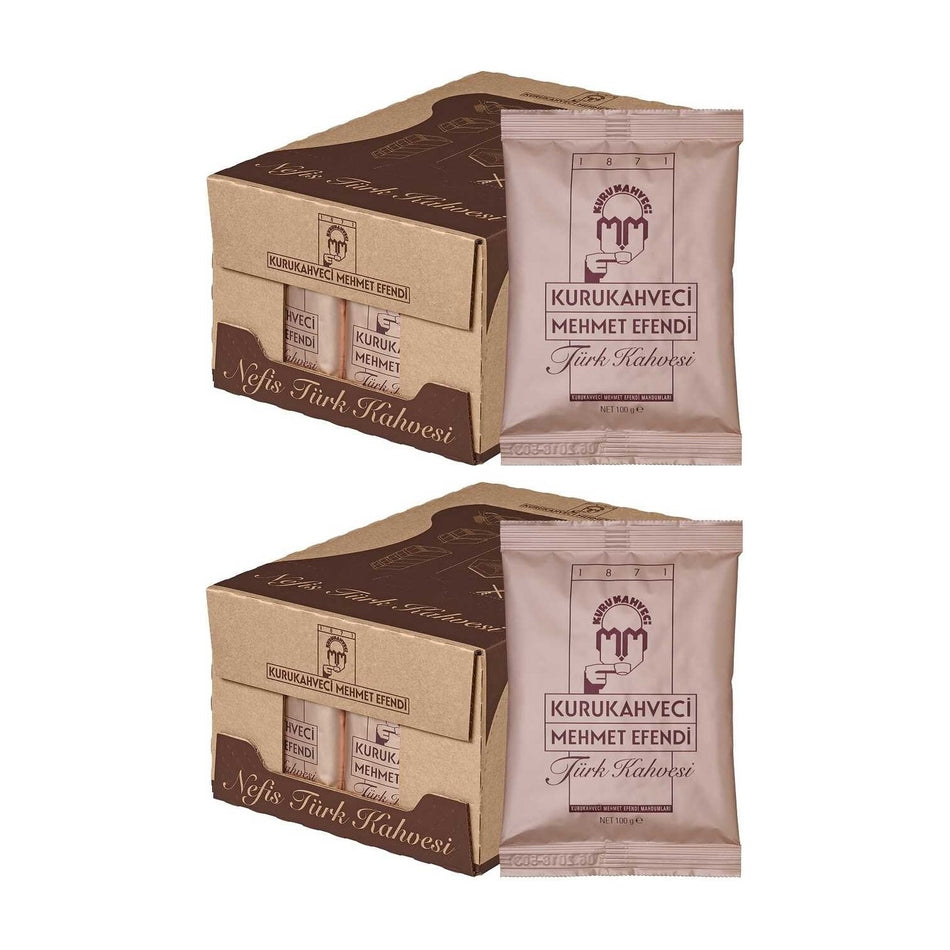 Kurukahveci Mehmet Efendi Turkish Coffee 100 gr (Set of 50) (2 Boxes of 25) - MALLTURK