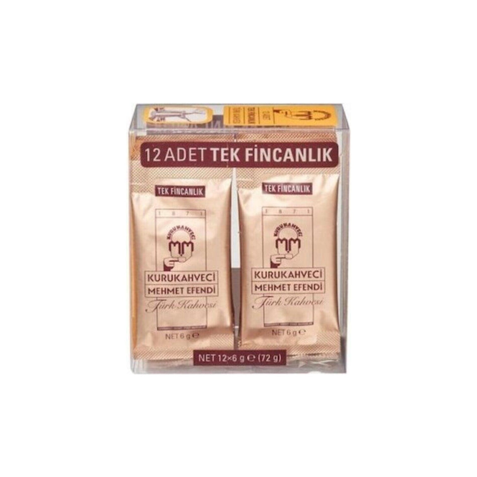 Kurukahveci Mehmet Efendi Single Serving Turkish Coffee 6 gr 12 Packs - MALLTURK
