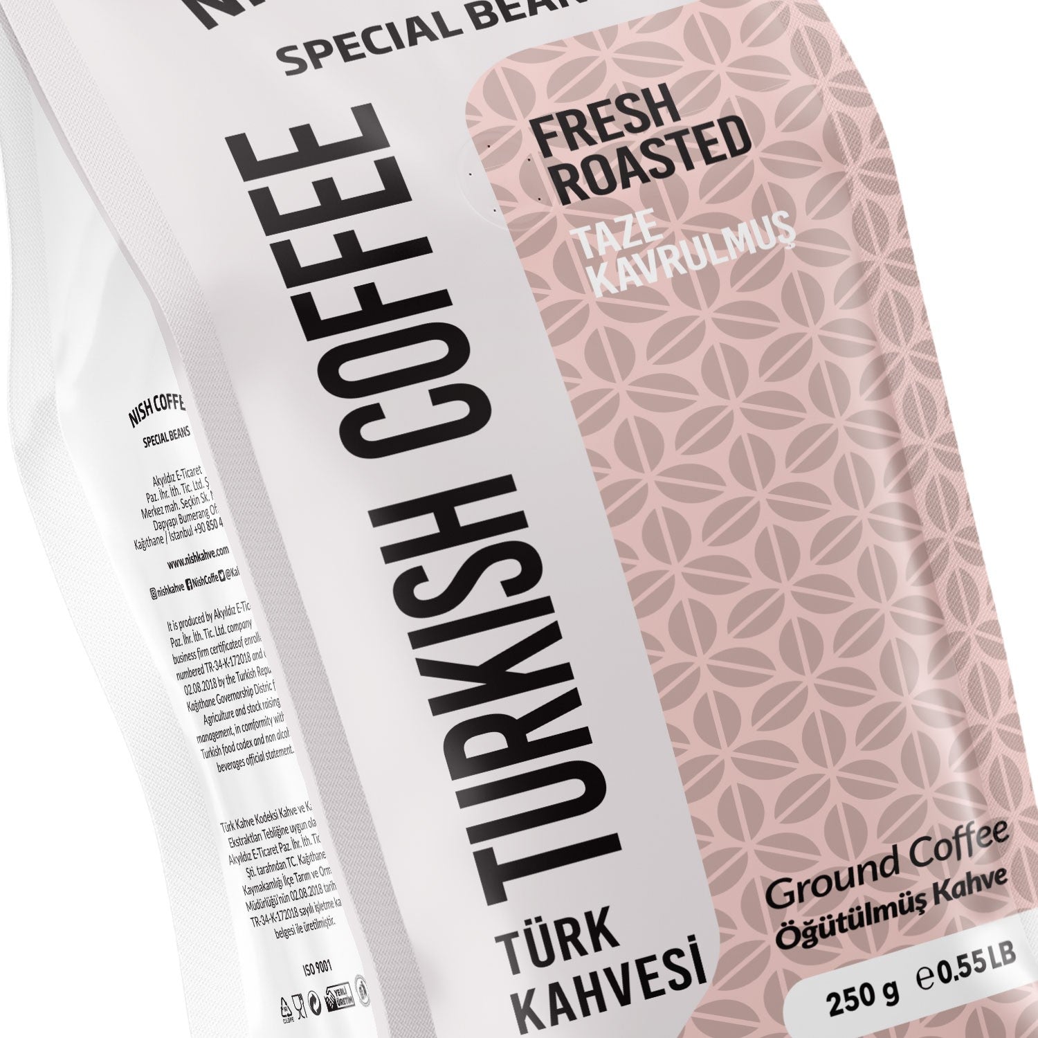 Nish Coffee Turkish Coffee 2 x 250 gr Freshly Roasted Brazilian Flavored Ground Coffee - MALLTURK