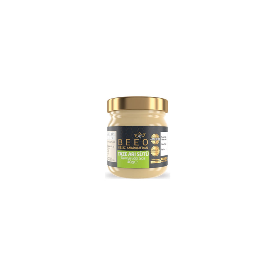 BEE'O 40 g Fresh Royal Jelly %100 Natural Halal and Additive-Free Dietary Supplement - MALLTURK