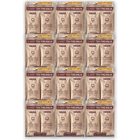 Kurukahveci Mehmet Efendi Turkish Coffee, 12-Pack Single-Serving Foil Packaging, 864g Plain Delicious Coffee - MALLTURK