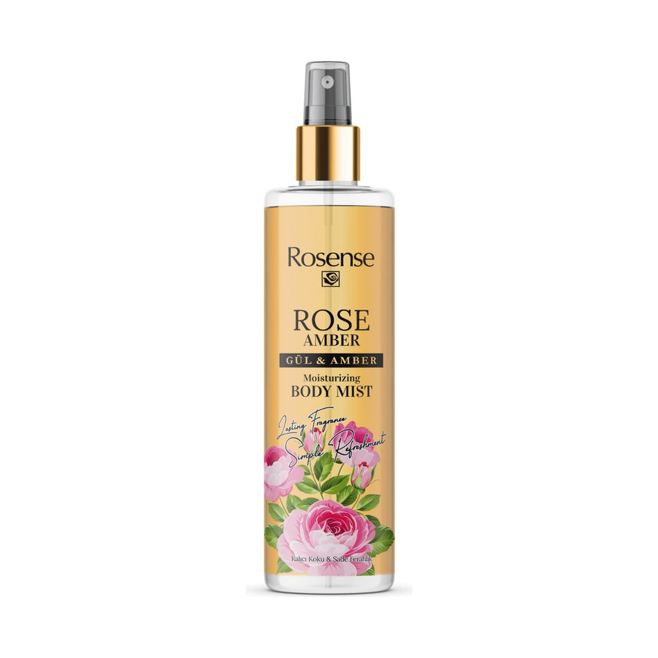 Rosense Body Mist Rose and Amber Scented Unisex Refreshing Spray for All Skin Types 200 ml - MALLTURK