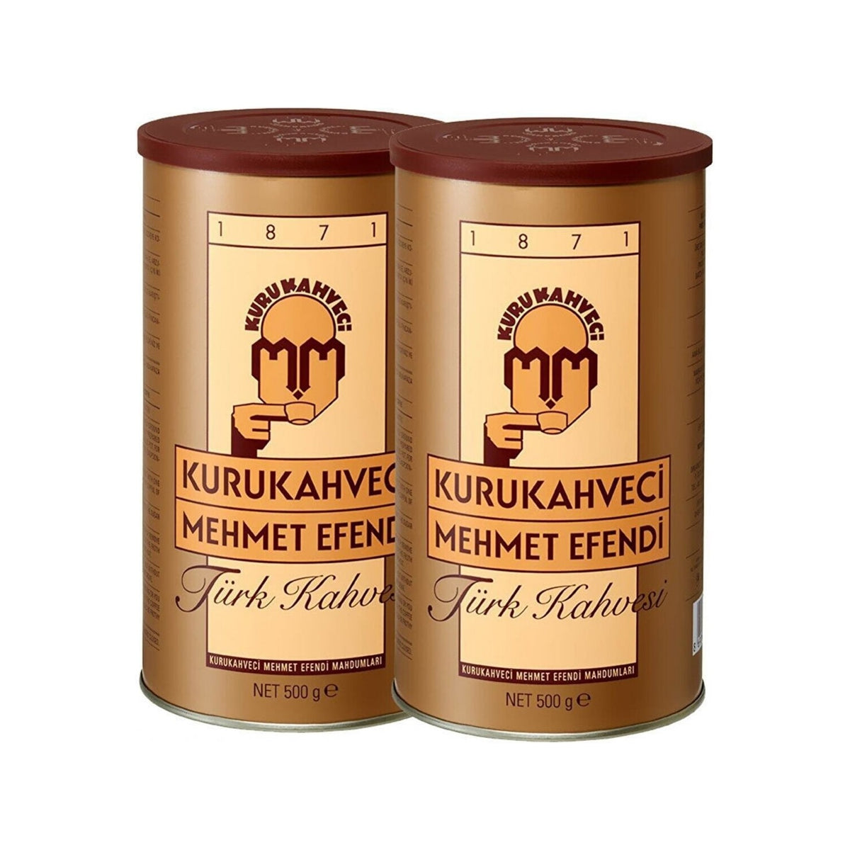 Kurukahveci Mehmet Efendi Tin Turkish Coffee 500 gr 2 Packs - MALLTURK