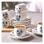 Karaca Iznik New Form Turkish Coffee Cup Set for 6, 100 ml