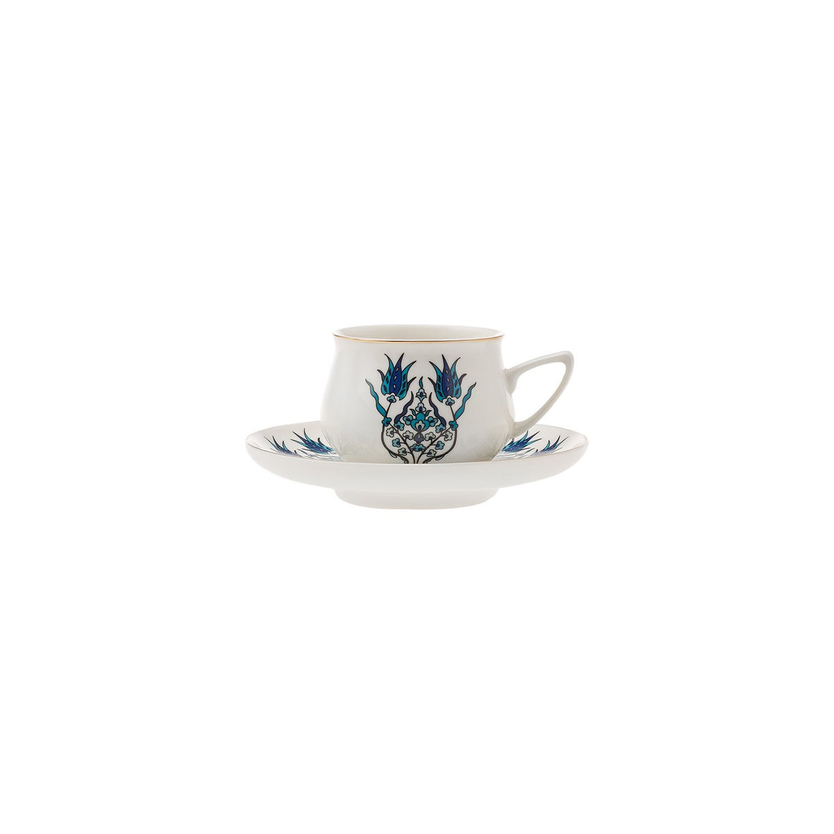 Karaca Iznik New Form Turkish Coffee Cup Set for 6, 100 ml - MALLTURK