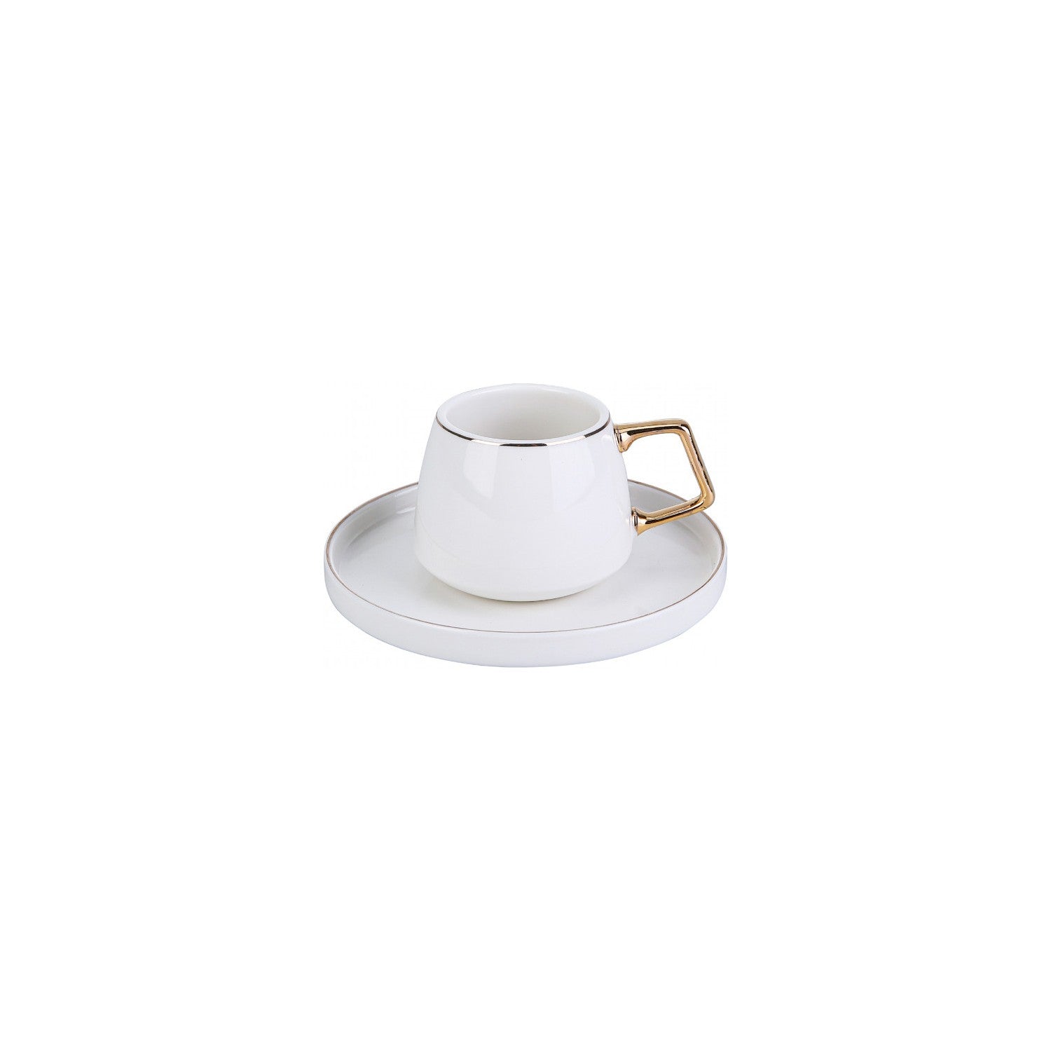 Karaca Saturn Gold Turkish Coffee Cup Set for 6, 100 ml - MALLTURK