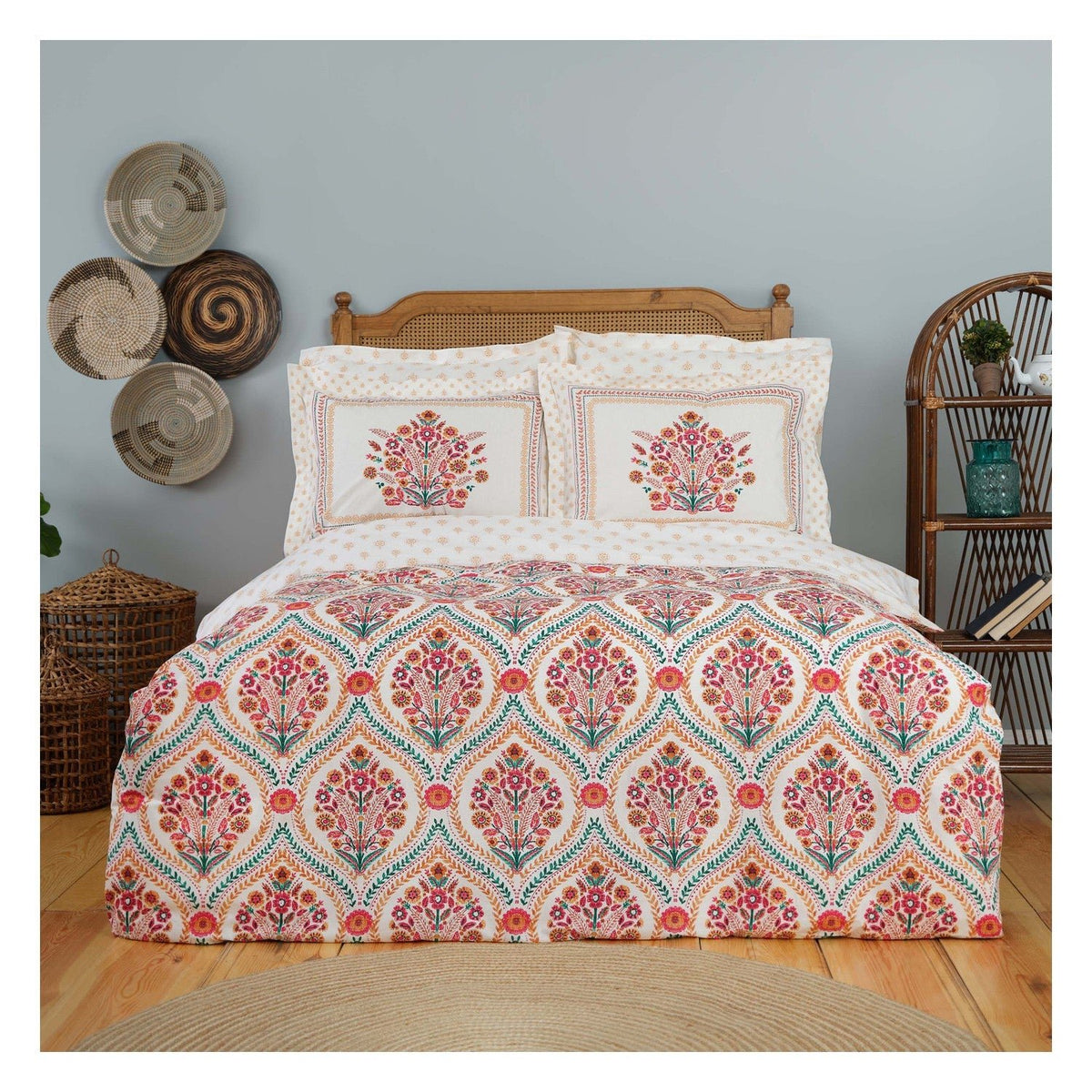 Karaca Home Carmenta Tile 100% Cotton Single Duvet Cover Set - MALLTURK