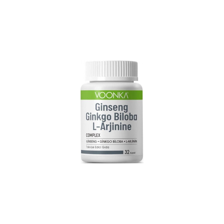 Voonka Ginseng, Ginkgo and L-Arjinin with 32 Capsules