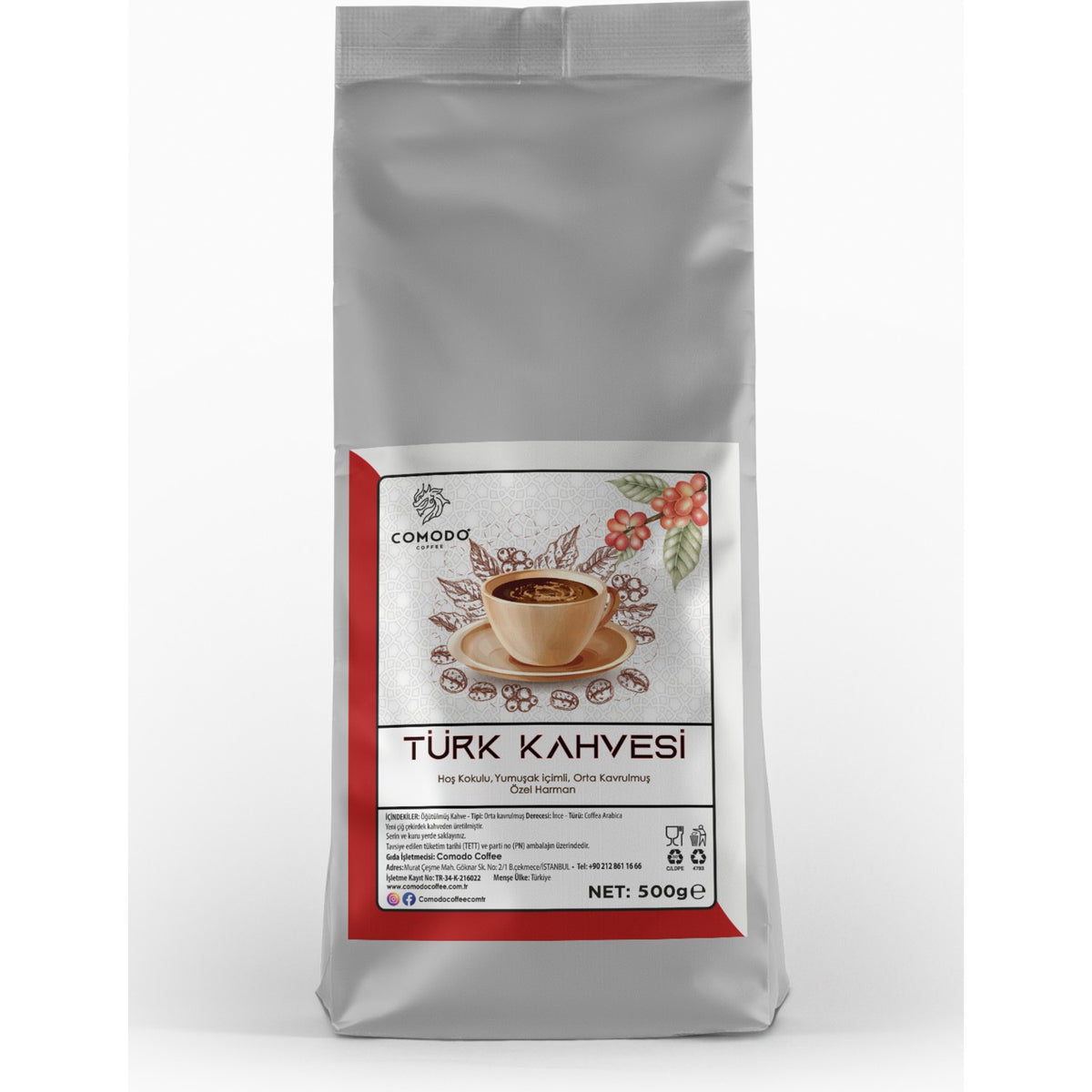 Comodo Coffee Medium Roast Turkish Coffee Stone Mill Freshly Ground 500 gr - MALLTURK